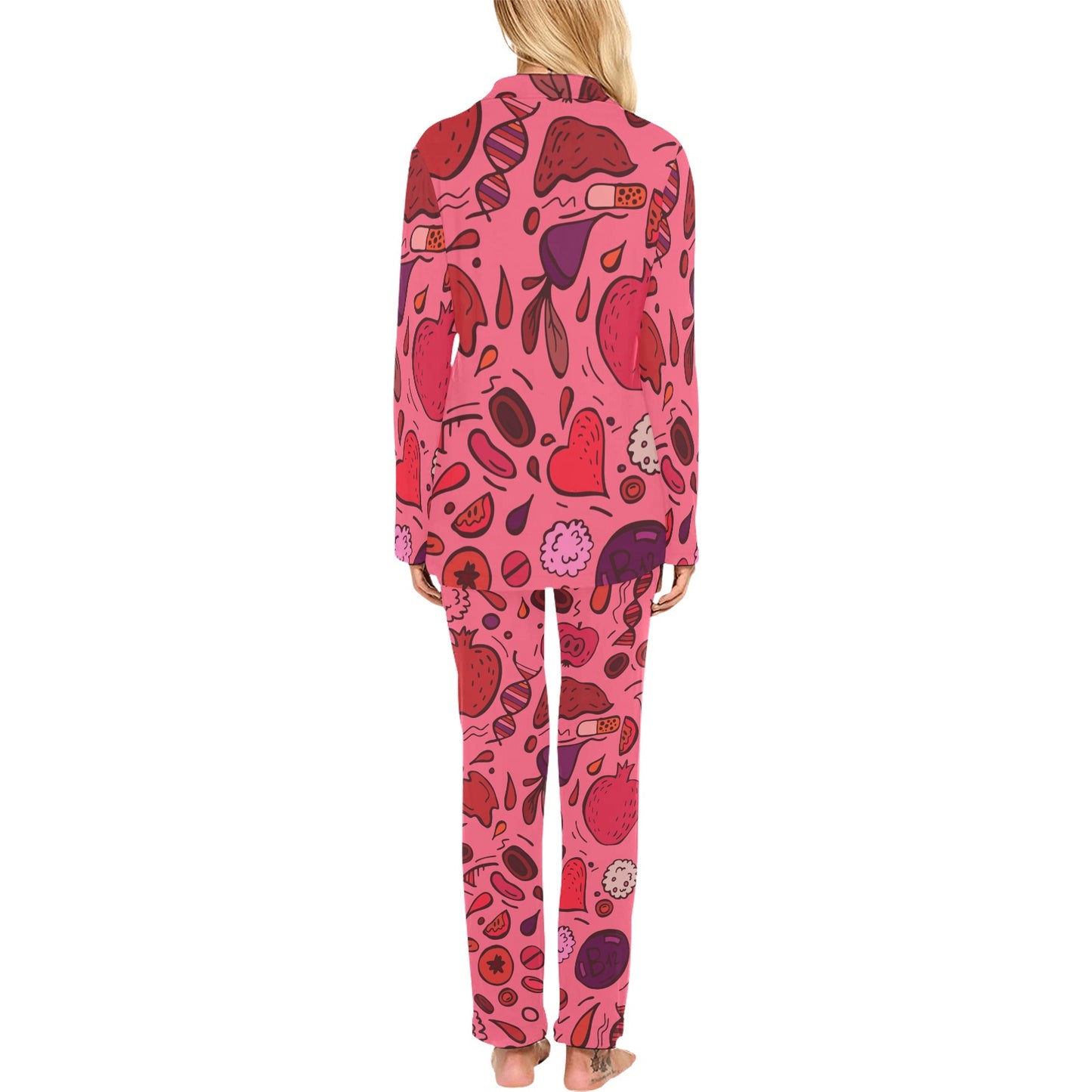 Phlebotomist Pattern Print Design A01 Women's Long Pajama Set