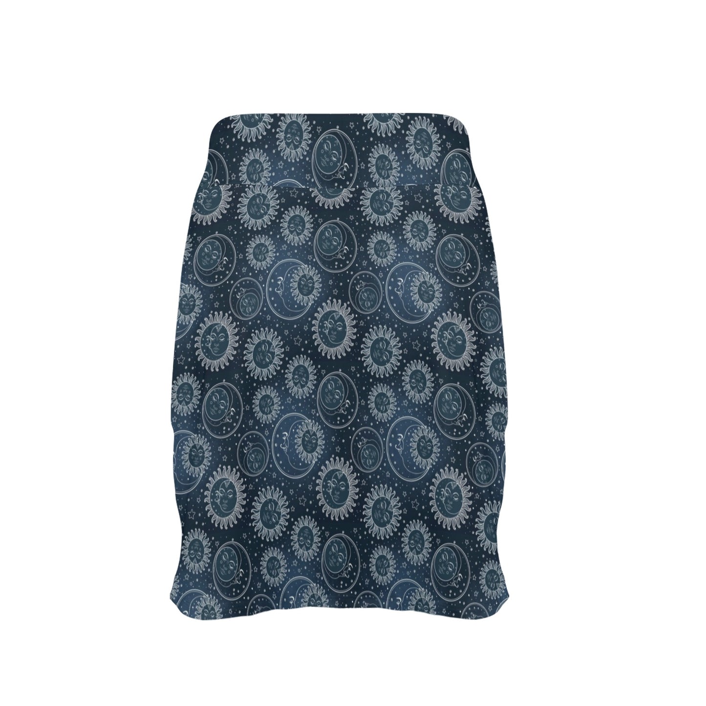 Sun Moon Tattoo Design Themed Print 17" Golf & Pickleball Skort with Pockets