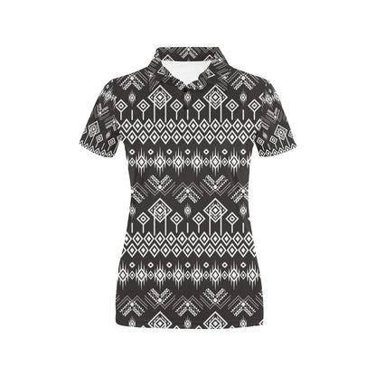 Tribal Pattern Print Design LKS304 Women's Polo Shirt