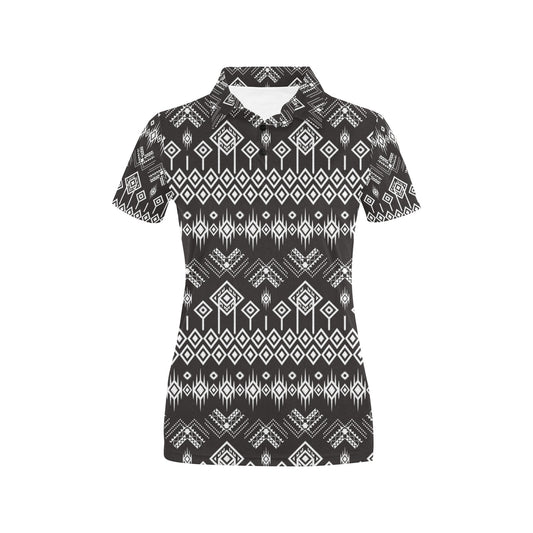 Tribal Pattern Print Design LKS304 Women's Polo Shirt