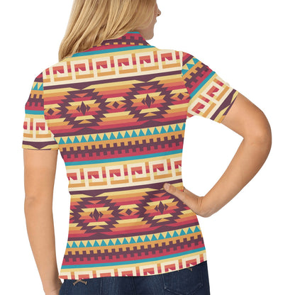 Tribal Aztec Vintage Women's Polo Shirt