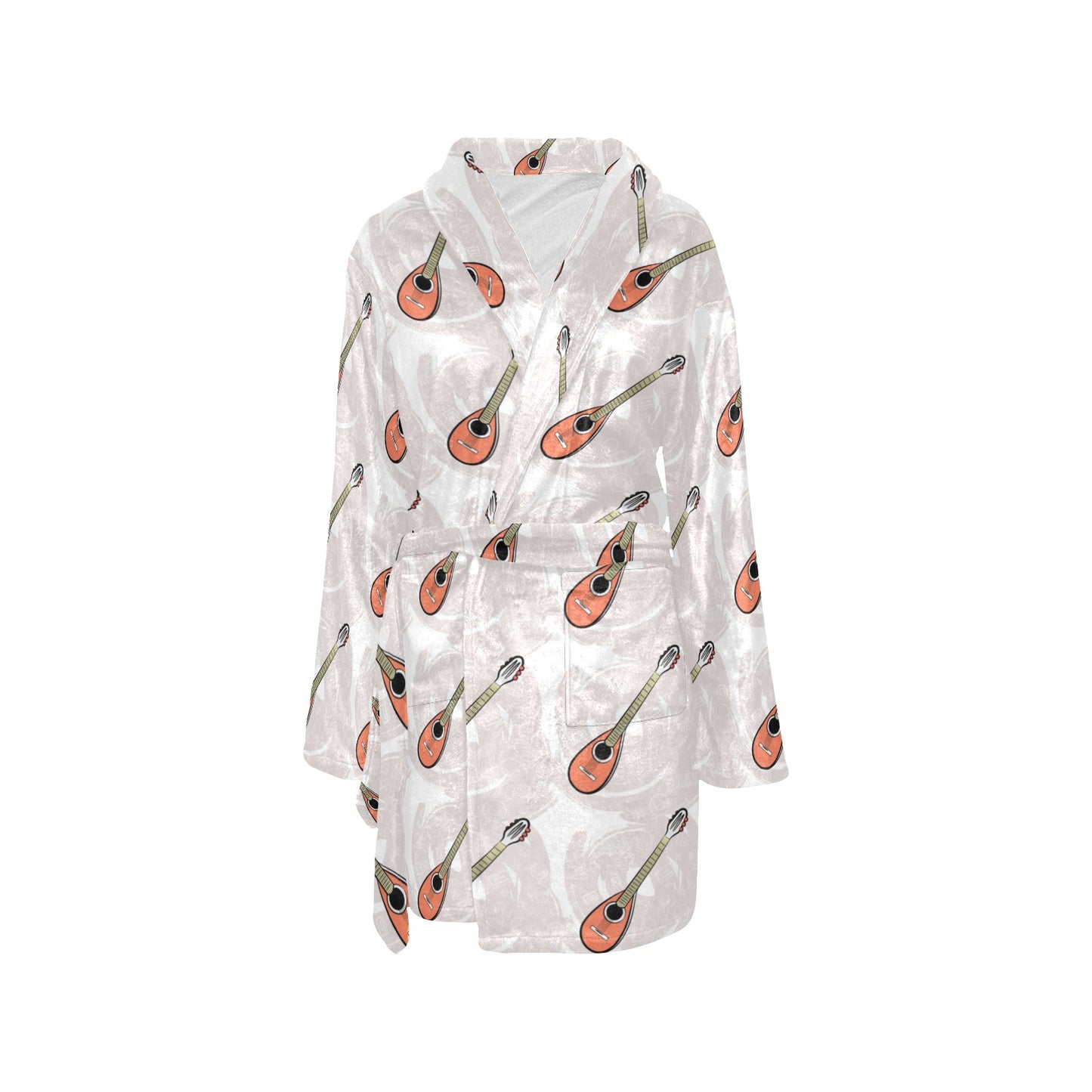 Mandolin Pattern Print Design 03 Women's Fleece Robe