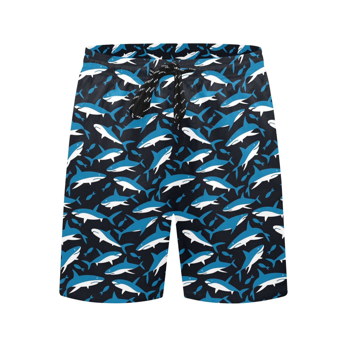 Shark Print Design LKS303 Men's Swim Trunks Beach Shorts