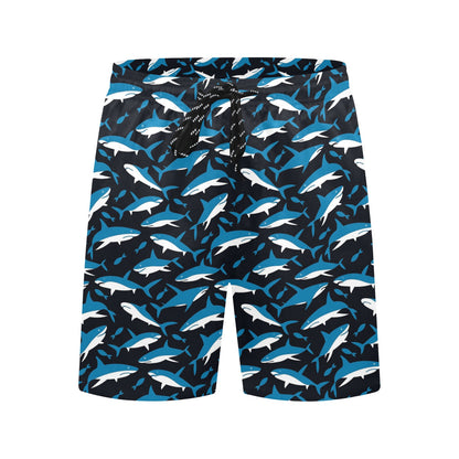 Shark Print Design LKS303 Men's Swim Trunks Beach Shorts