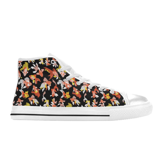 Goldfish Print Design LKS401 Men's High Top Canvas Shoes
