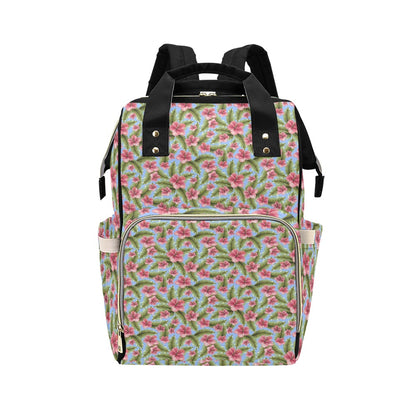 Tropical Flower Print Design LKS301 Diaper Bag Backpack