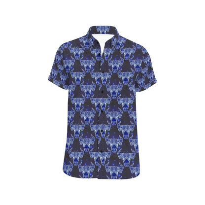 Taurus Print Design LKS302 Men Short Sleeve Button Up Shirt