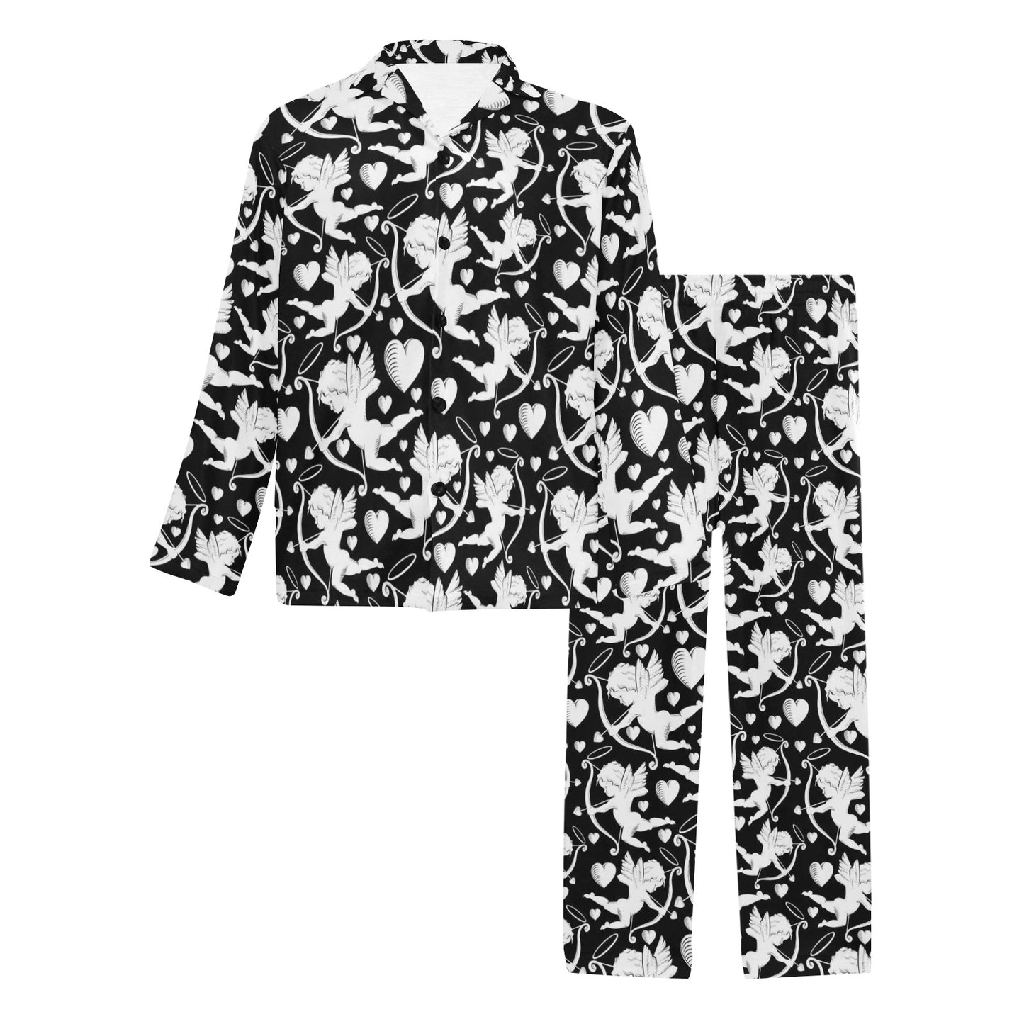 Cupid Pattern Print Design 04 Men's Long Pajama Set