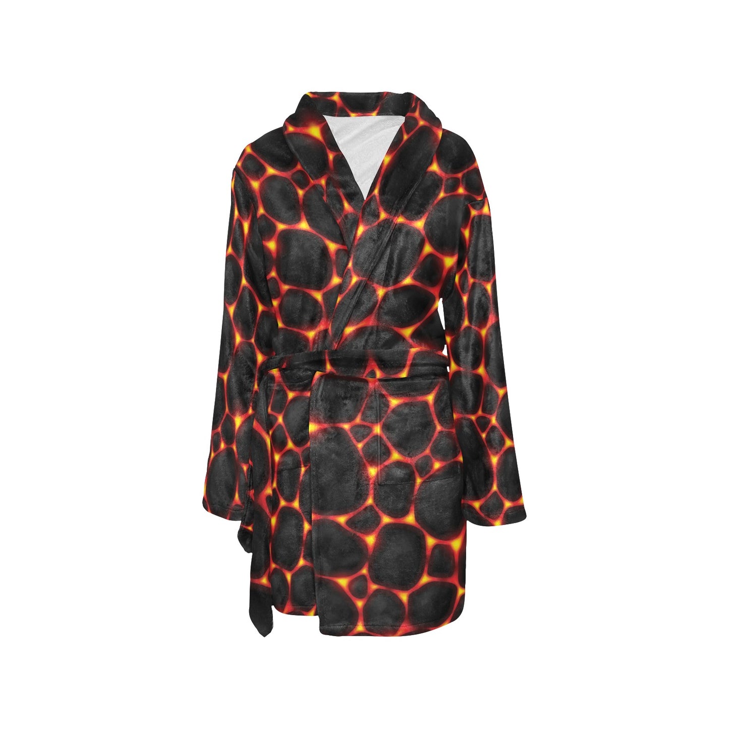 Lava Pattern Print Design 01 Women's Fleece Robe