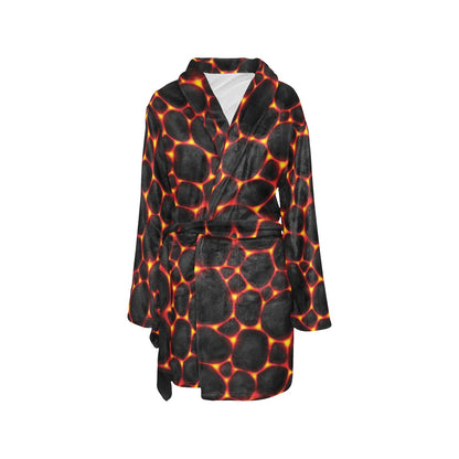 Lava Pattern Print Design 01 Women's Fleece Robe
