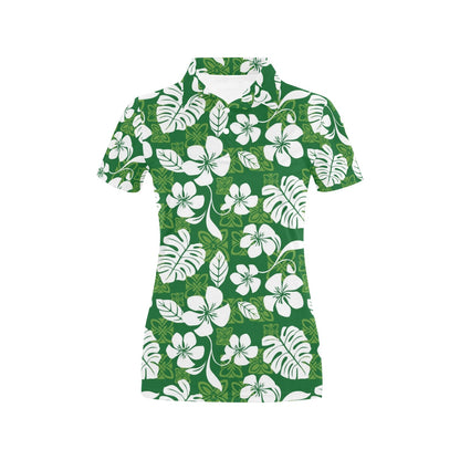 Hawaiian Themed Pattern Print Design H016 Women's Polo Shirt