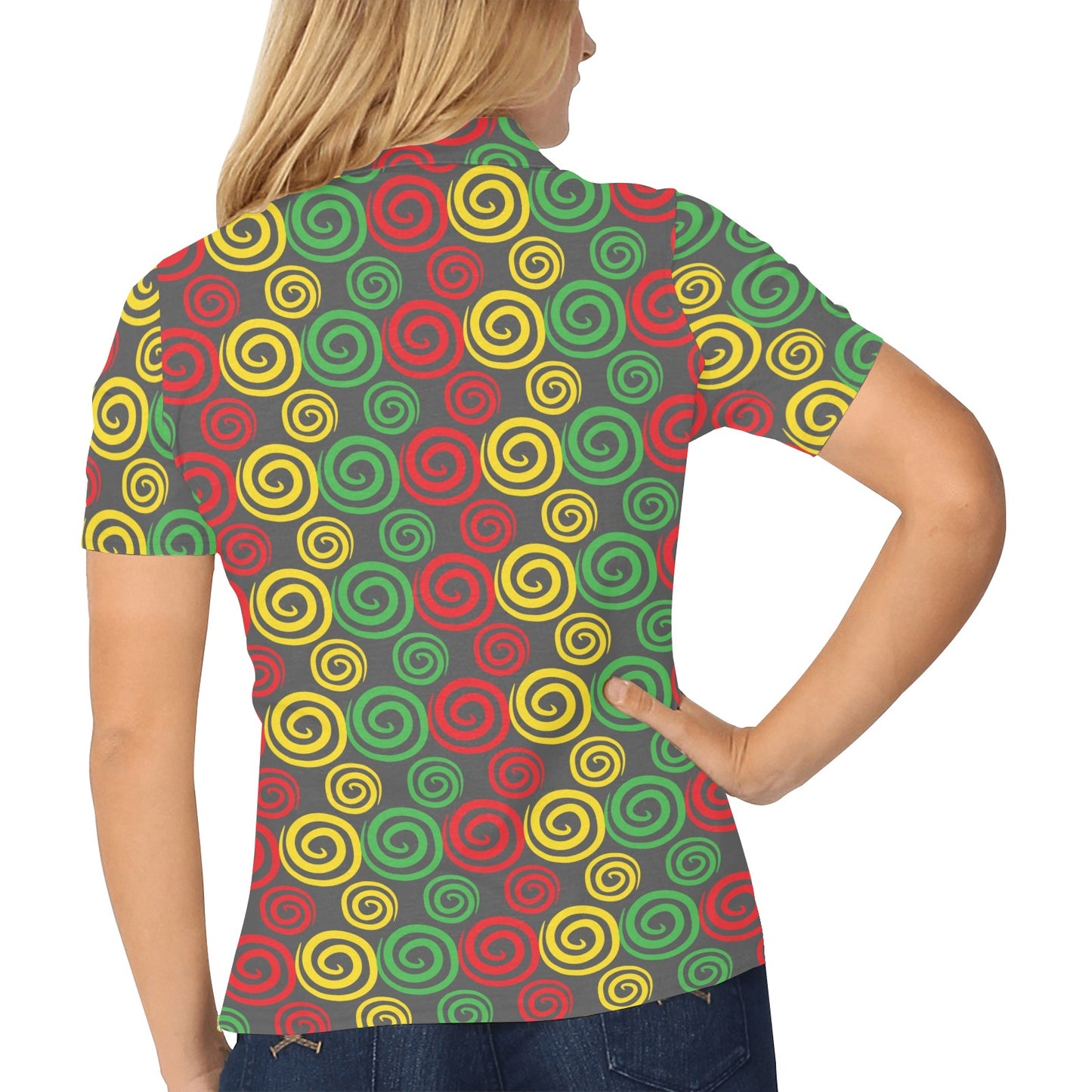 Rastafarian Pattern Print Design A05 Women's Polo Shirt