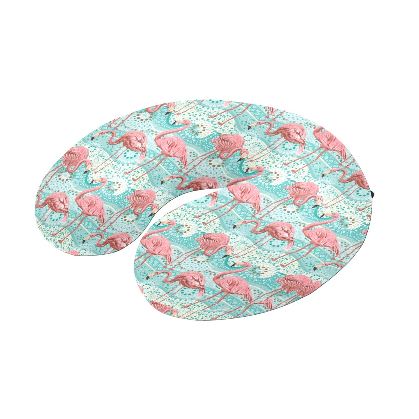 Flamingo Background Themed Print U-Shaped Travel Neck Pillow