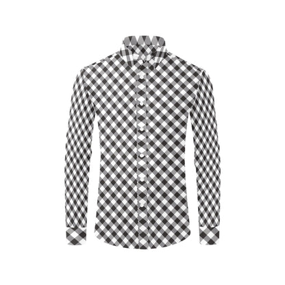 Gingham Print Design LKS402 Men's Long Sleeve Dress Shirt