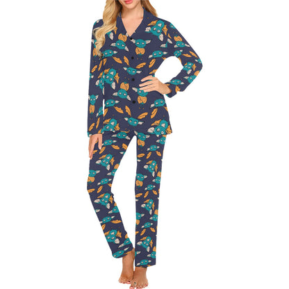 Bat Pattern Print Design 07 Women's Long Pajama Set