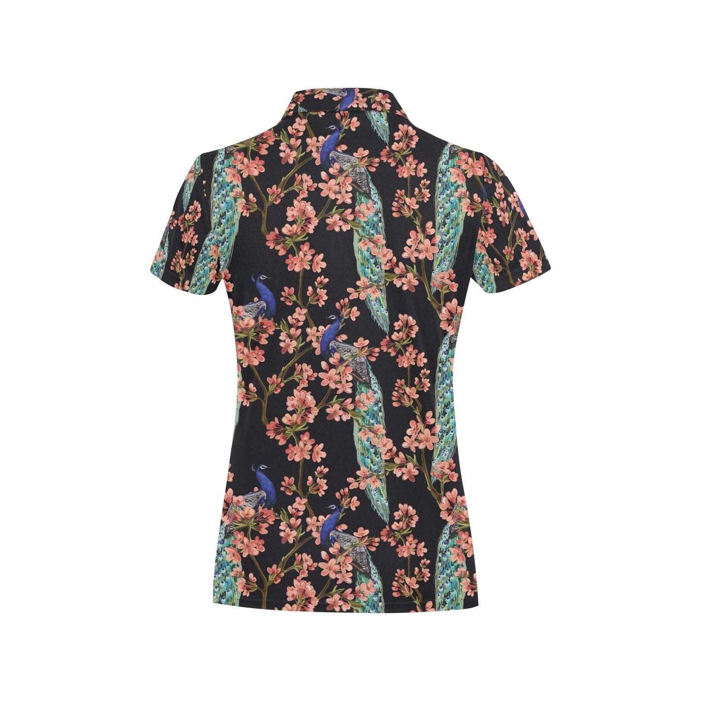 Peacock Pattern Print Design A01 Women's Polo Shirt