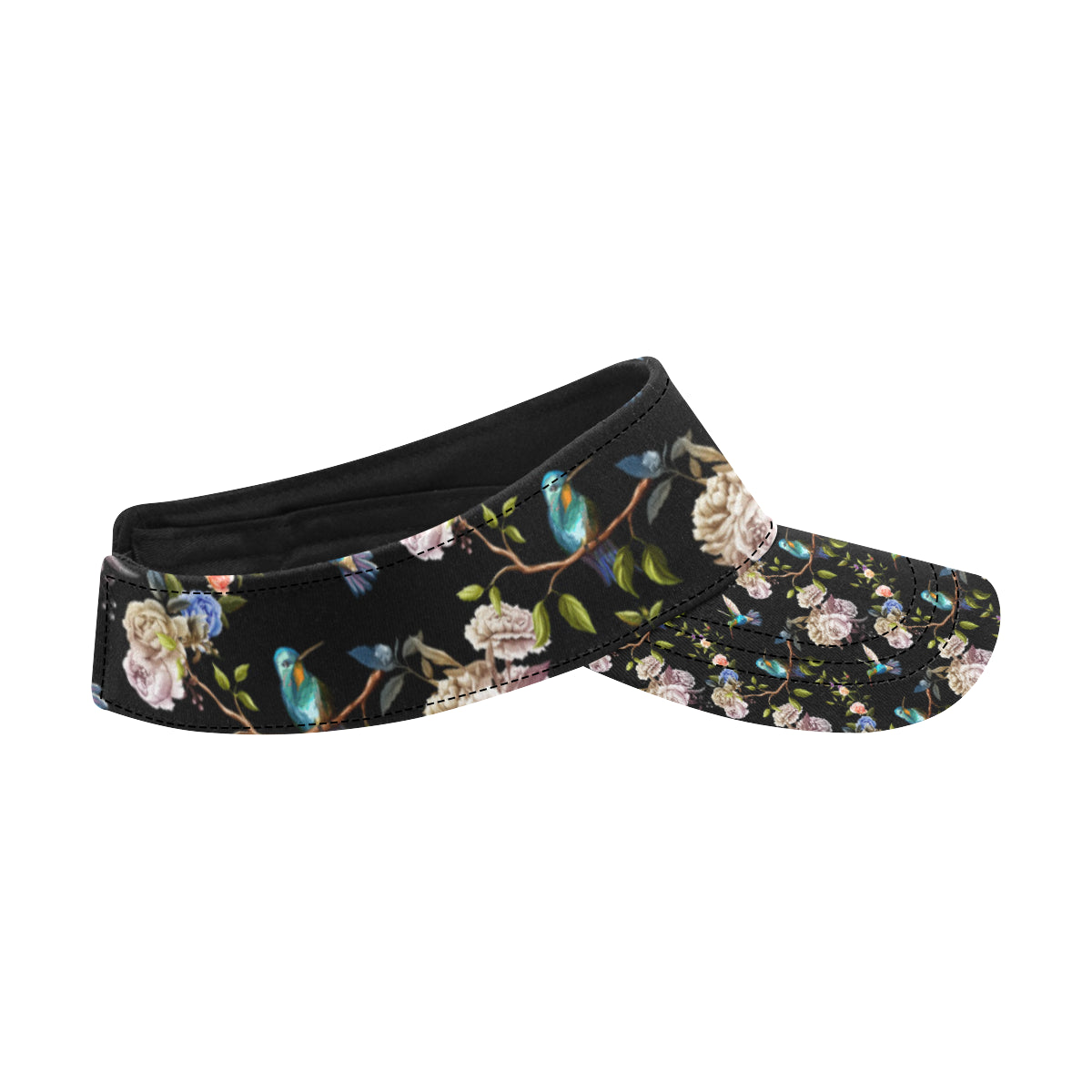 Hummingbird Flower Themed Print Unisex Sun Visor