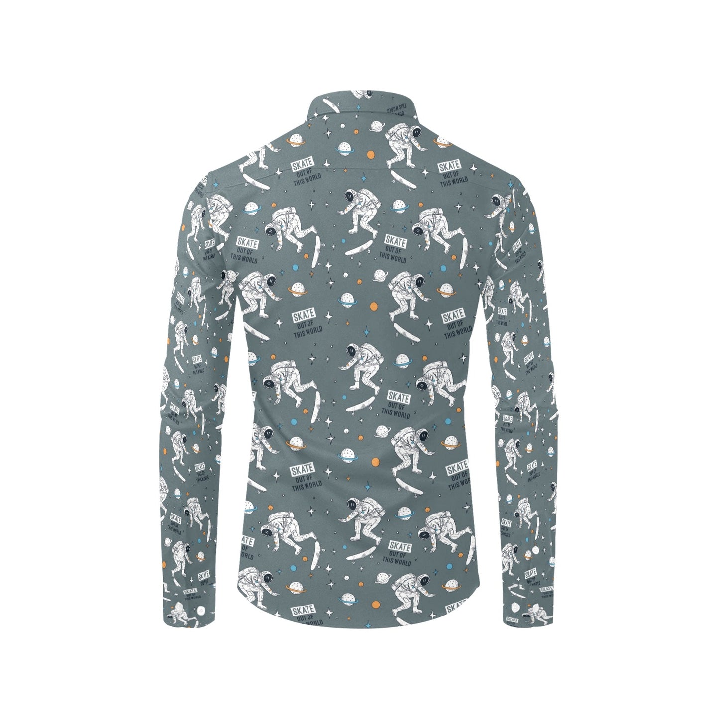 Skateboard Print Design LKS306 Men's Long Sleeve Dress Shirt