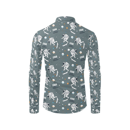 Skateboard Print Design LKS306 Men's Long Sleeve Dress Shirt