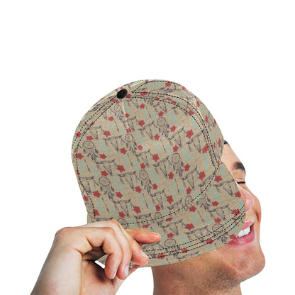 Native Buffalo Head Themed Design Print Snapback Cap