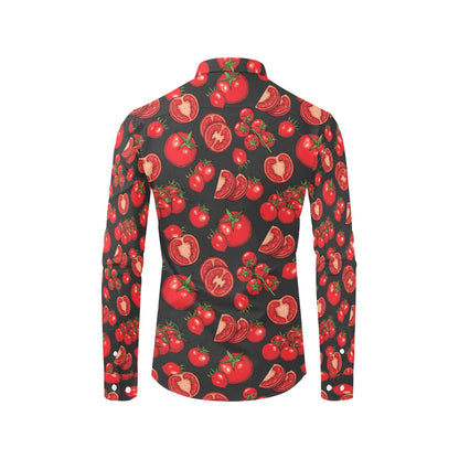 Tomato Print Design LKS303 Men's Long Sleeve Dress Shirt