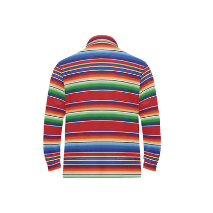 Serape Print Design LKS304 Long Sleeve Polo Shirt For Men's