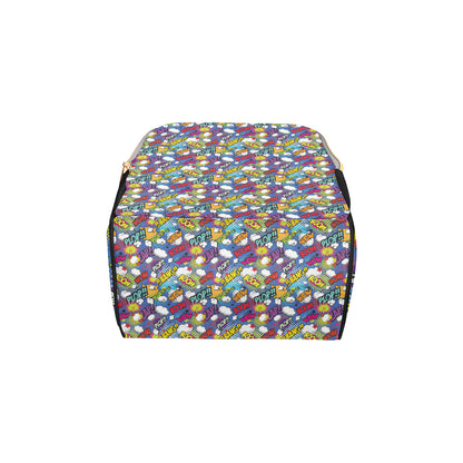 Comic Book Pattern Print Design 02 Diaper Bag Backpack