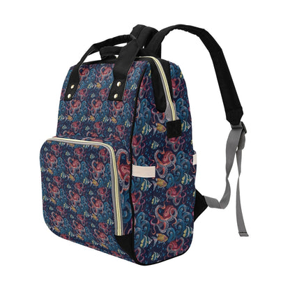 Underwater Giant Squid Print Design LKS302 Diaper Bag Backpack
