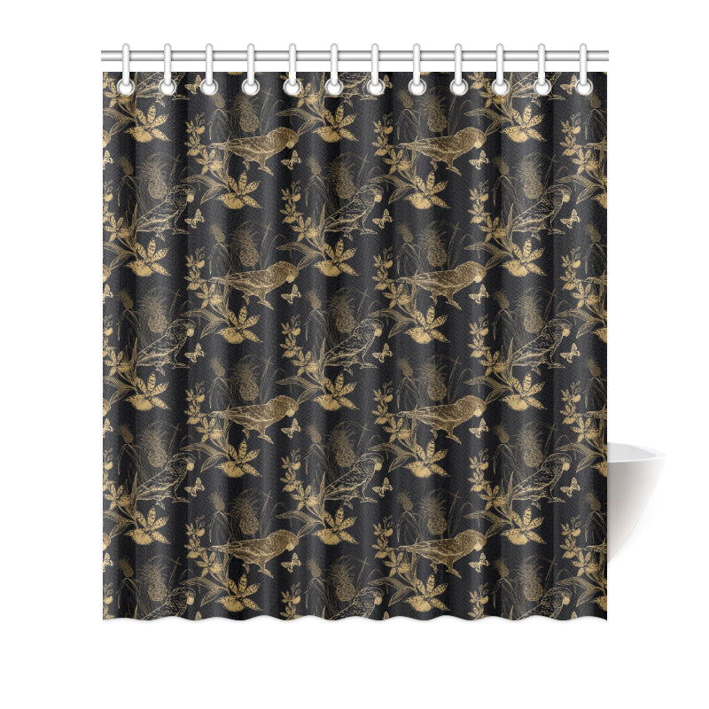 Parakeet Pattern Print Design A05 Shower Curtain