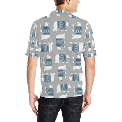 Polar Bear Pattern Print Design A03 Men Polo Shirt