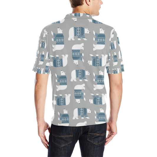 Polar Bear Pattern Print Design A03 Men Polo Shirt