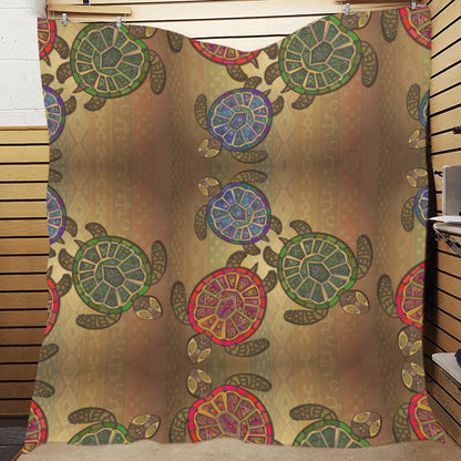 Sea Turtle Tribal Colorful Premium Quilt
