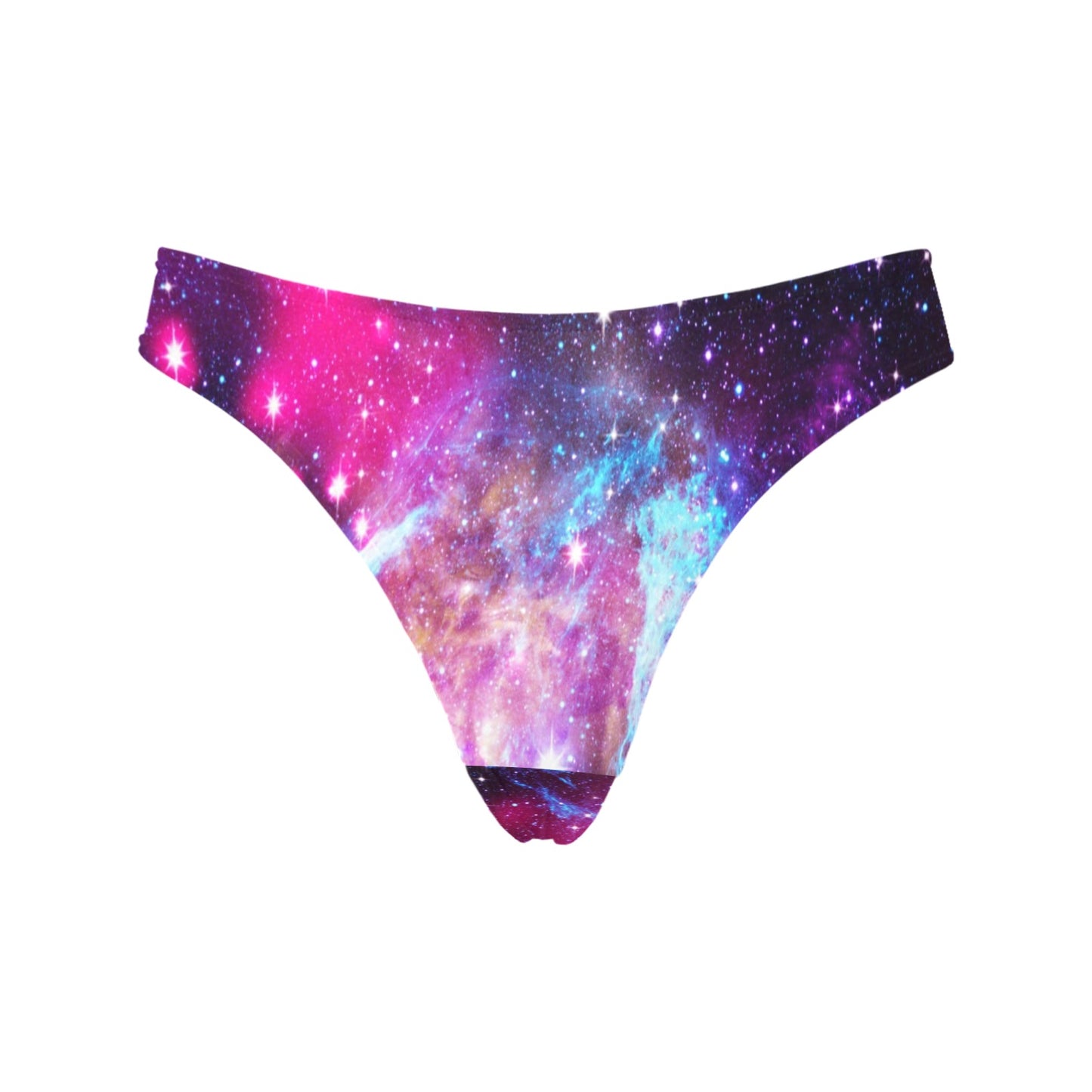 Galaxy Night Purple Space Print Women's Thongs