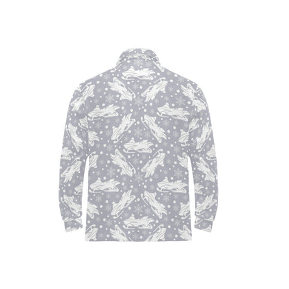 Snowmobile Print Design LKS302 Long Sleeve Polo Shirt For Men's