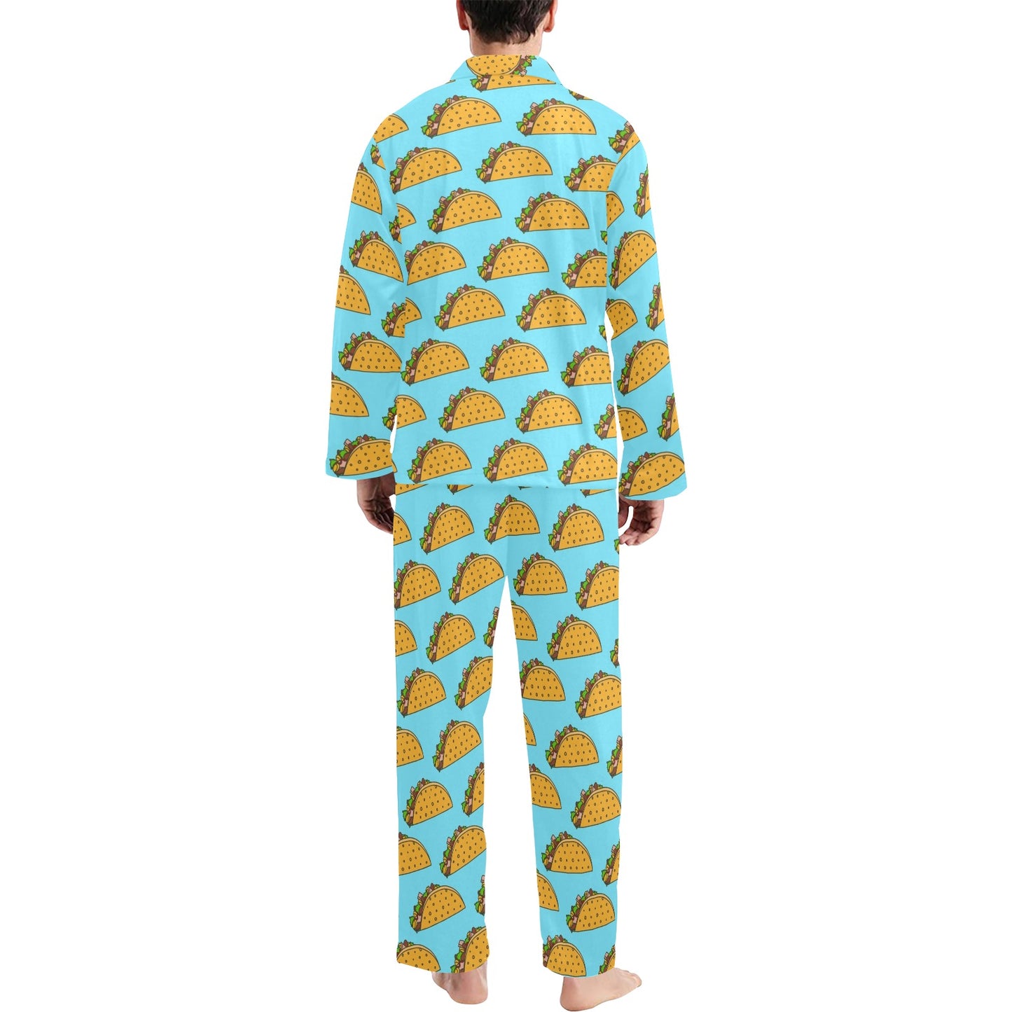 Taco Pattern Print Design TC03 Men's Long Pajama Set