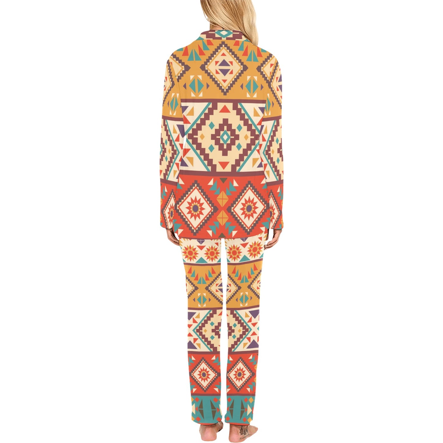 Navajo Pattern Print Design A01 Women's Long Pajama Set