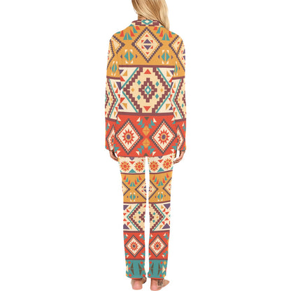 Navajo Pattern Print Design A01 Women's Long Pajama Set