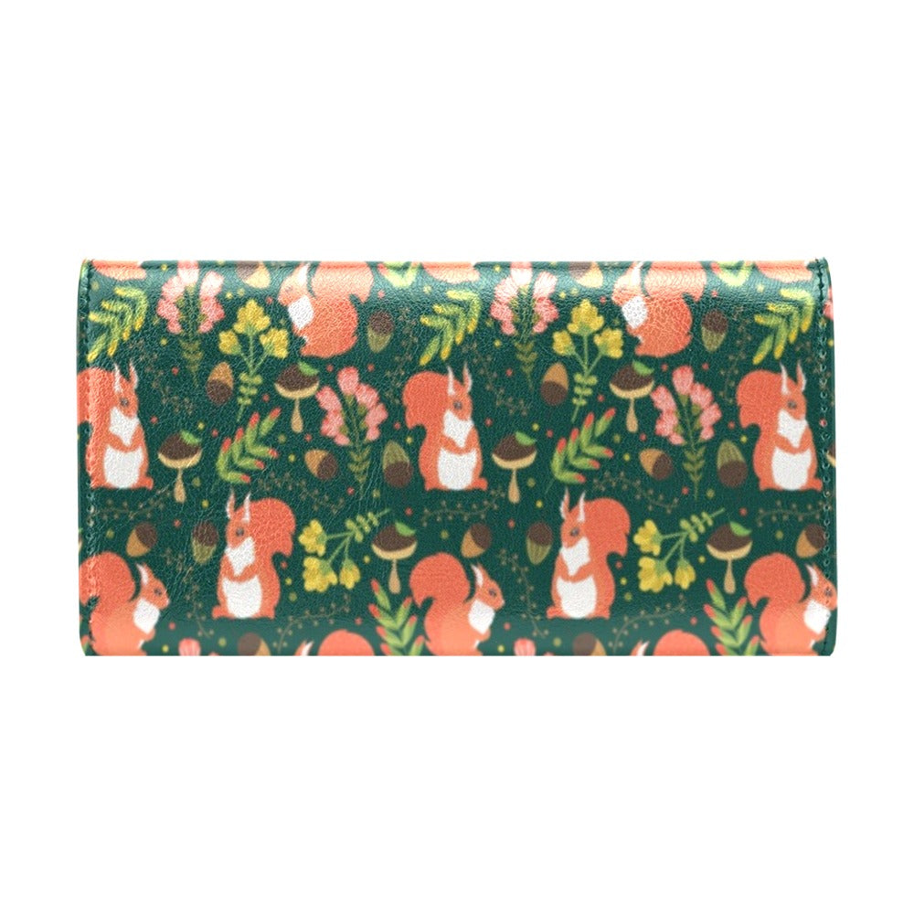 Squirrel Print Design LKS302 Women's Trifold Wallet