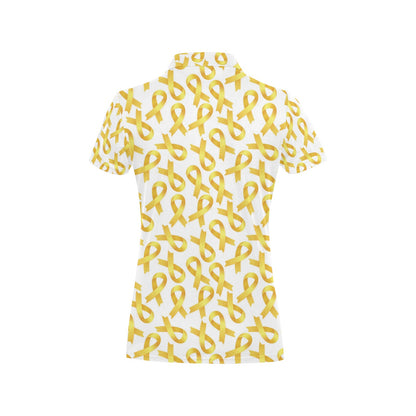 Childhood cancer Pattern Print Design 02 Women's Polo Shirt