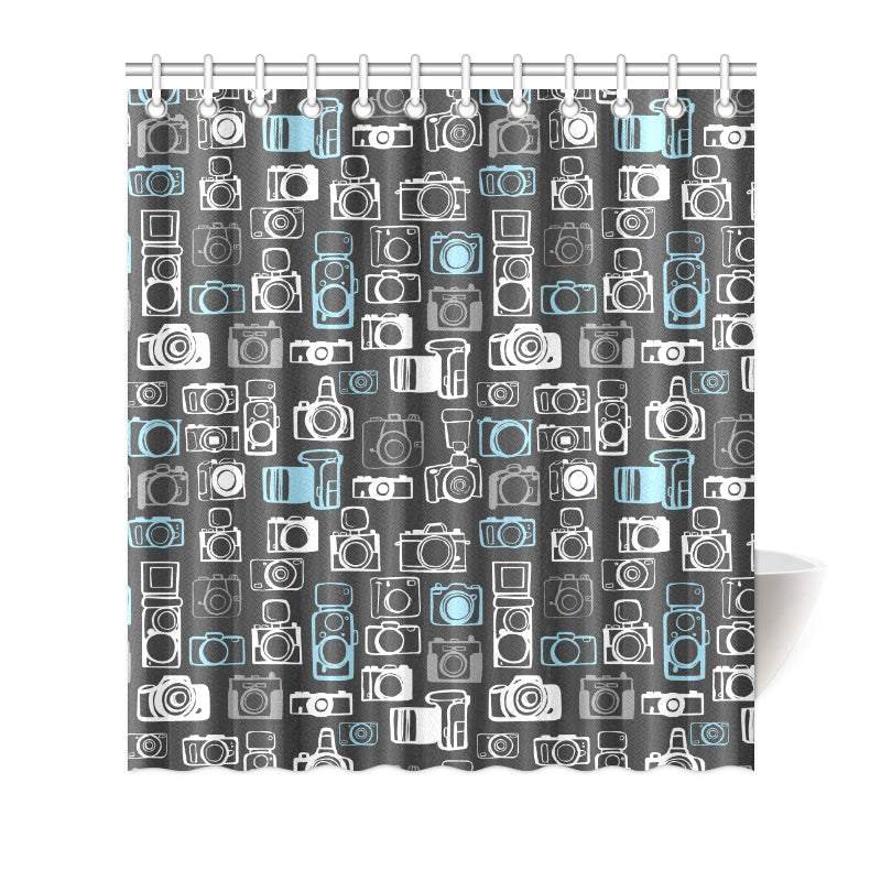 Camera Pattern Print Design 04 Shower Curtain
