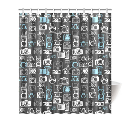 Camera Pattern Print Design 04 Shower Curtain