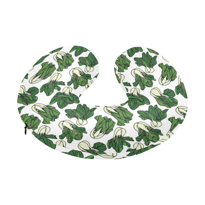 Bok Choy Pattern Print Design 02 U-Shaped Travel Neck Pillow