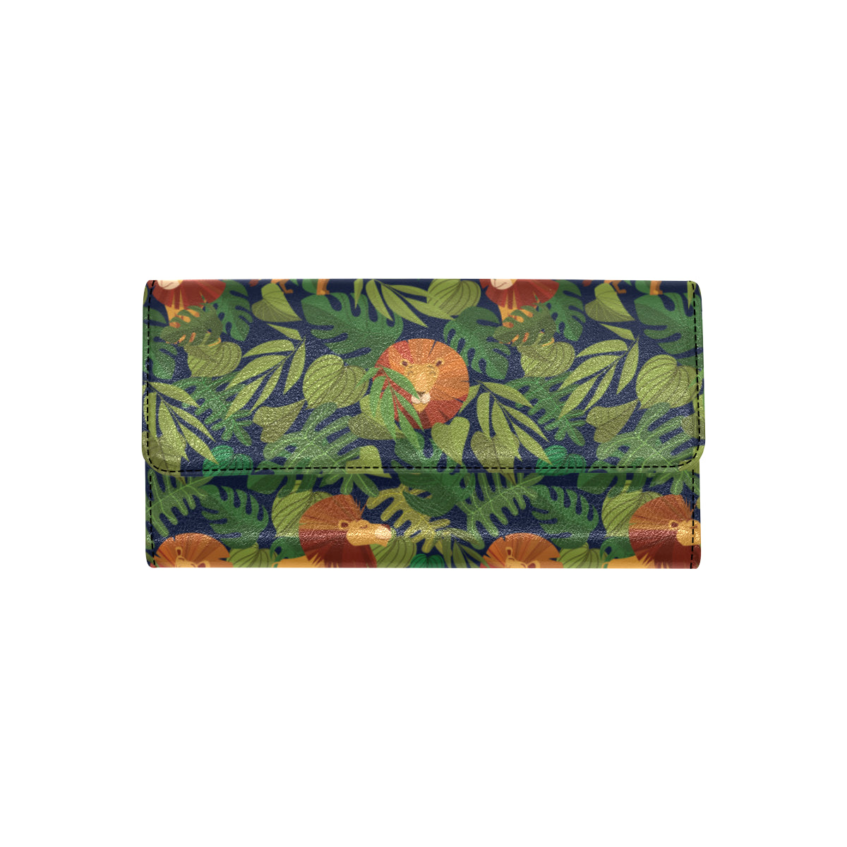 Lion Jungle Pattern Print Design 05 Women's Trifold Wallet