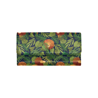 Lion Jungle Pattern Print Design 05 Women's Trifold Wallet