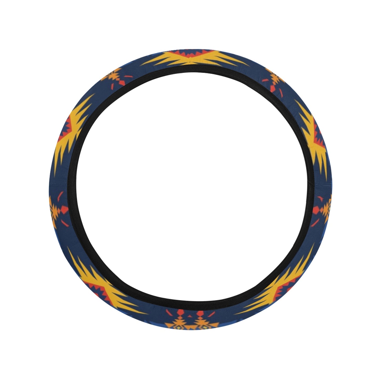 Southwest Pattern Print Design LKS306 Steering Wheel Cover with Elastic Edge