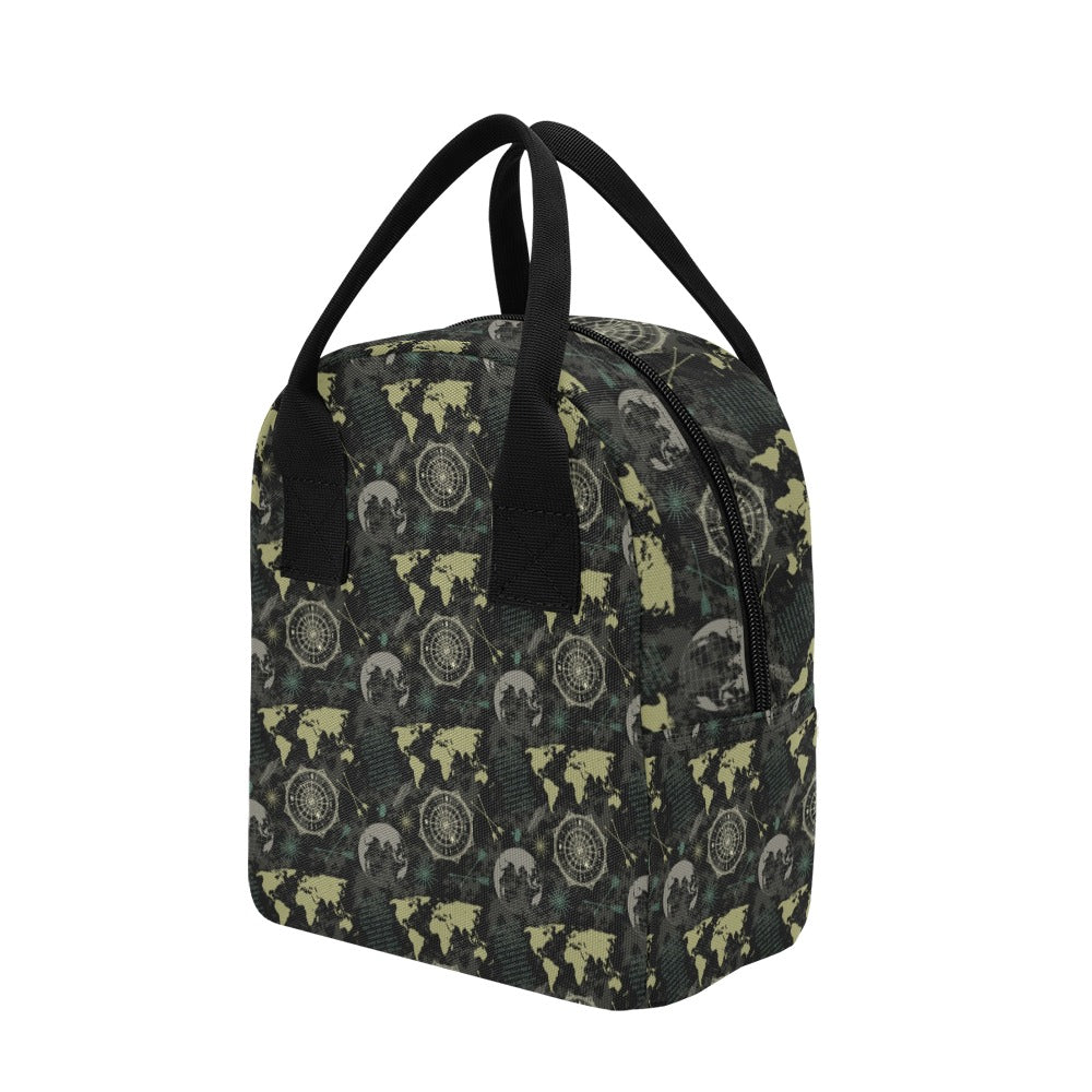 World Map Print Design LKS303 Insulated Lunch Bag