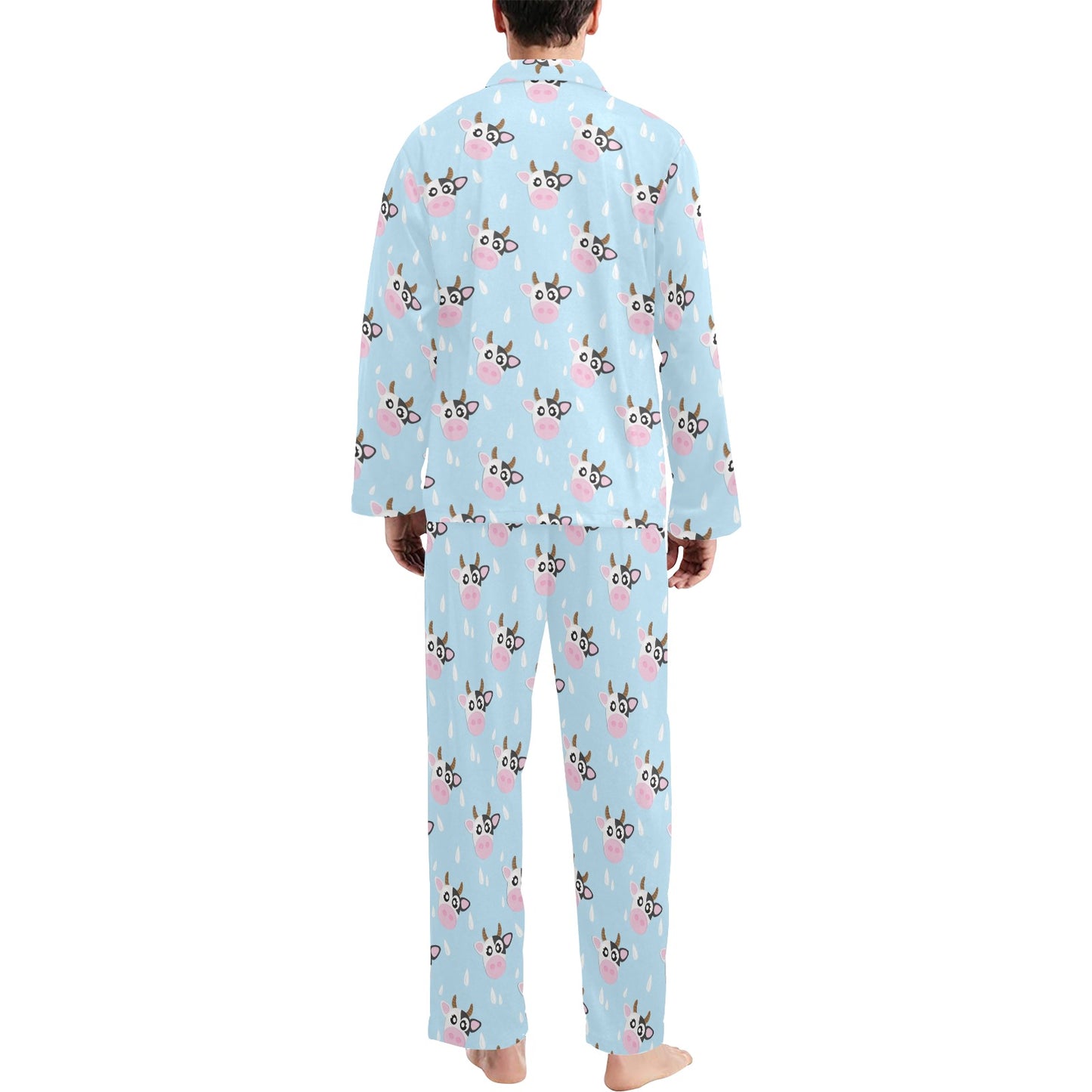 Cow Pattern Print Design 07 Men's Long Pajama Set
