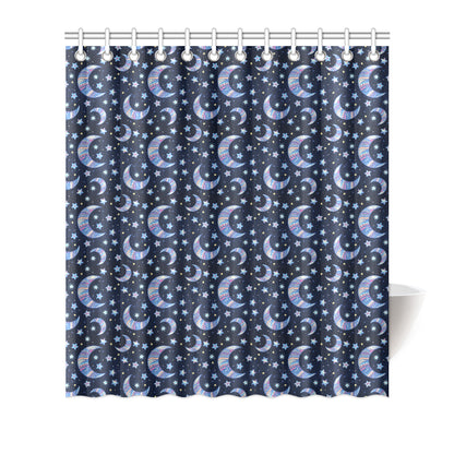 Celestial Moon Pattern Print Design 03 Shower Curtain