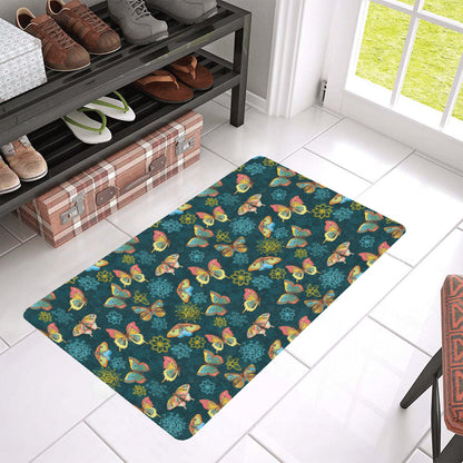 Butterfly Hand Draw Print Pattern Rubber Doormat