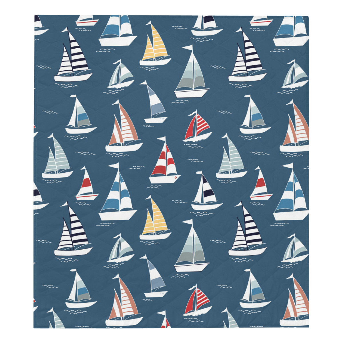 Sailing Ships Pattern Print Design A04 Premium Quilt